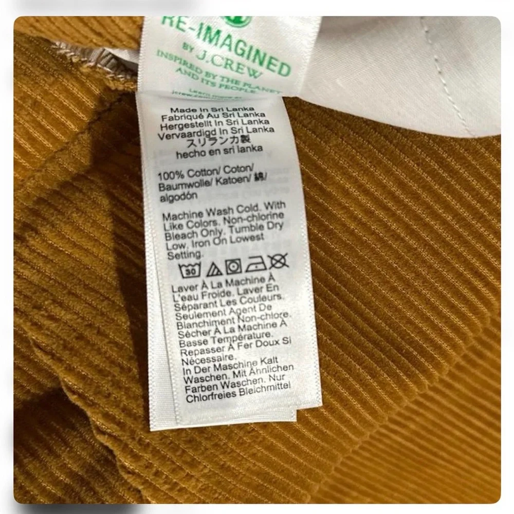 J. Crew Wide Leg Corduroy Pants Size 12 High Rise GoldeBrown Mustard Boho Retro